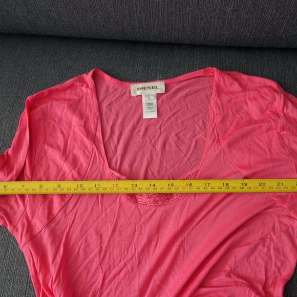 Diesel Pink 100% Lycocell Long Sleeve T-Shirt Size S - Picture 6 of 11